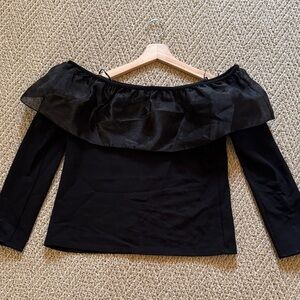 J. Crew Black Off-Shoulder Top
